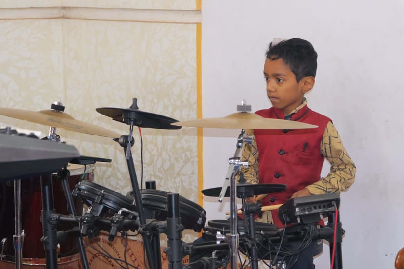 Young musician performing