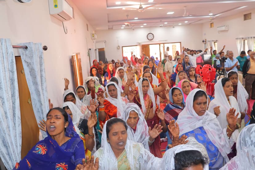 Congregation in worship