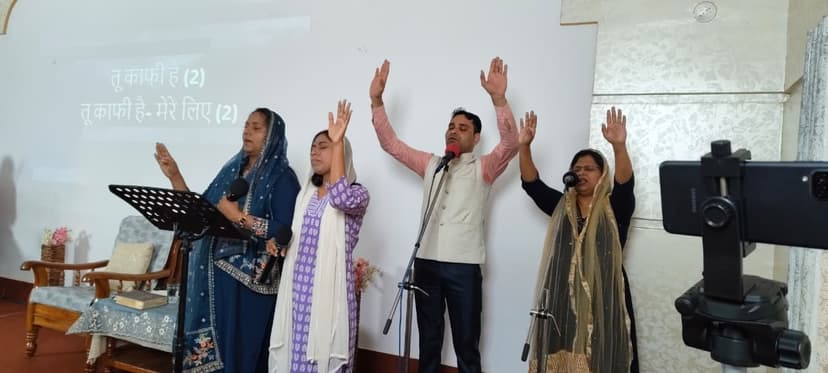 Worship singers on stage