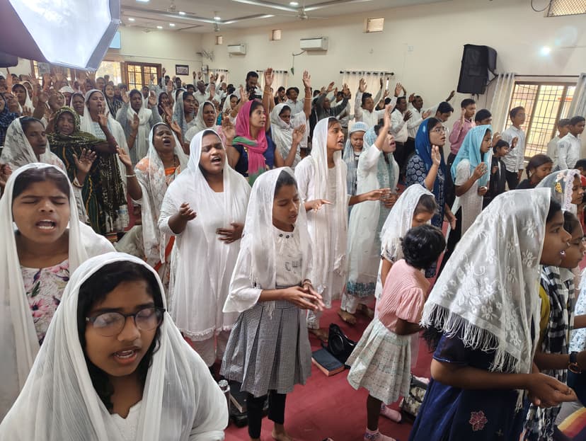 Indoor worship service